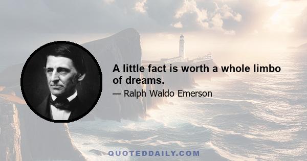 A little fact is worth a whole limbo of dreams.