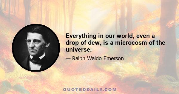 Everything in our world, even a drop of dew, is a microcosm of the universe.