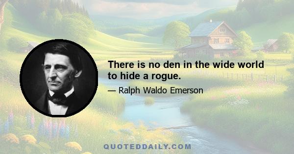 There is no den in the wide world to hide a rogue.