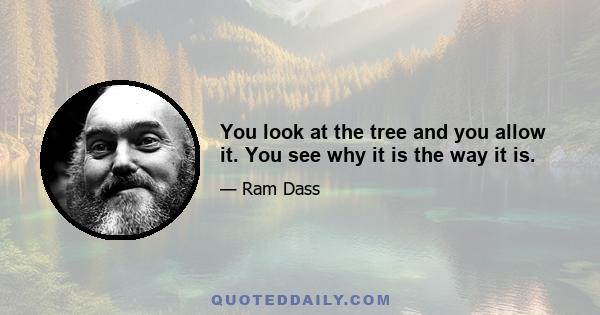 You look at the tree and you allow it. You see why it is the way it is.