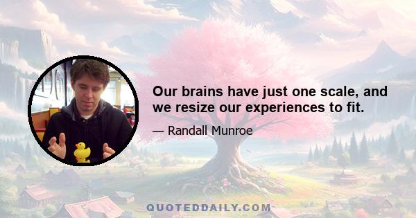 Our brains have just one scale, and we resize our experiences to fit.