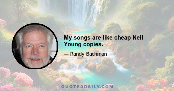 My songs are like cheap Neil Young copies.