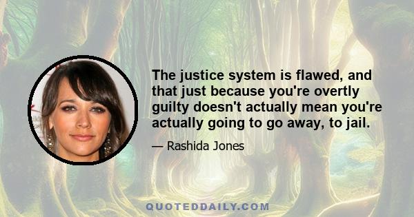 The justice system is flawed, and that just because you're overtly guilty doesn't actually mean you're actually going to go away, to jail.