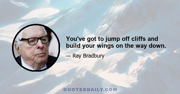 You've got to jump off cliffs and build your wings on the way down.