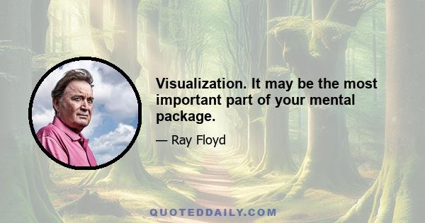 Visualization. It may be the most important part of your mental package.