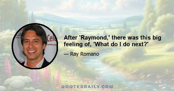 After 'Raymond,' there was this big feeling of, 'What do I do next?'