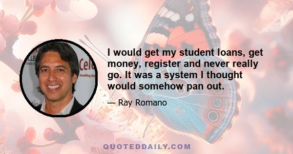 I would get my student loans, get money, register and never really go. It was a system I thought would somehow pan out.