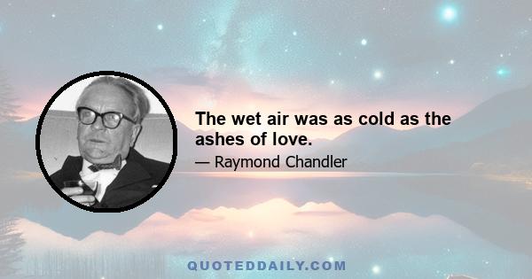 The wet air was as cold as the ashes of love.