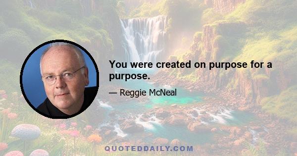 You were created on purpose for a purpose.