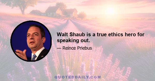 Walt Shaub is a true ethics hero for speaking out.