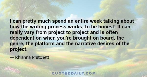 I can pretty much spend an entire week talking about how the writing process works, to be honest! It can really vary from project to project and is often dependent on when you're brought on board, the genre, the