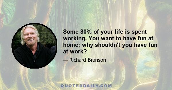 Some 80% of your life is spent working. You want to have fun at home; why shouldn't you have fun at work?