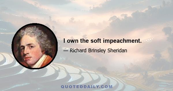 I own the soft impeachment.