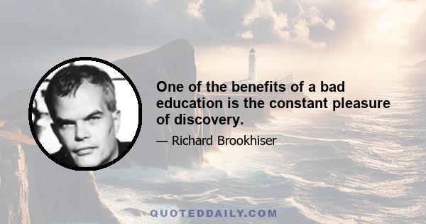 One of the benefits of a bad education is the constant pleasure of discovery.