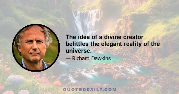 The idea of a divine creator belittles the elegant reality of the universe.