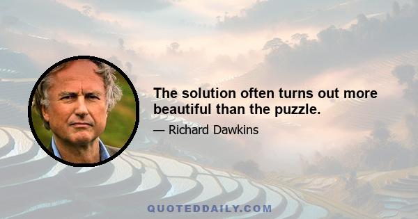 The solution often turns out more beautiful than the puzzle.