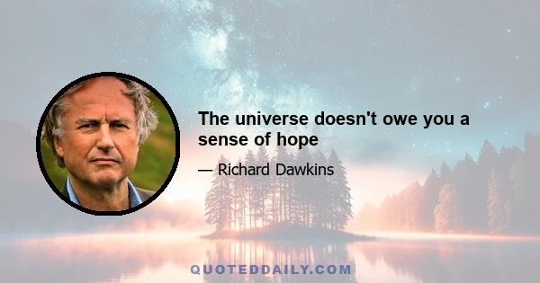 The universe doesn't owe you a sense of hope