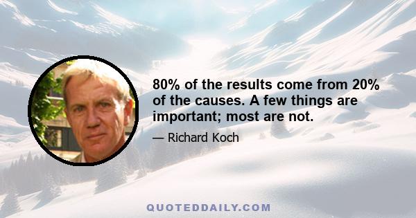 80% of the results come from 20% of the causes. A few things are important; most are not.