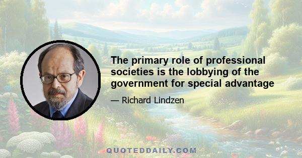 The primary role of professional societies is the lobbying of the government for special advantage