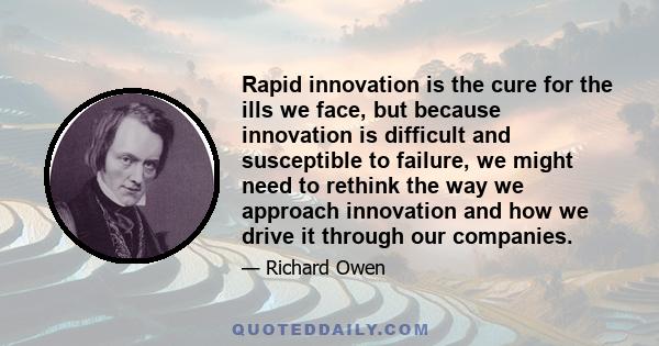 Rapid innovation is the cure for the ills we face, but because innovation is difficult and susceptible to failure, we might need to rethink the way we approach innovation and how we drive it through our companies.