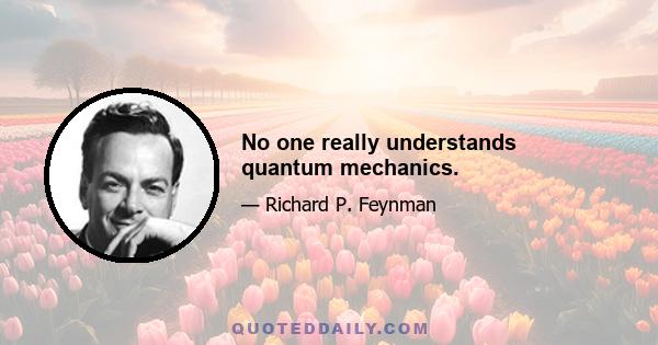 No one really understands quantum mechanics.