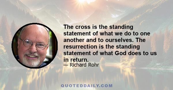 The cross is the standing statement of what we do to one another and to ourselves. The resurrection is the standing statement of what God does to us in return.