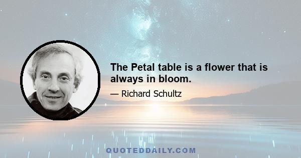 The Petal table is a flower that is always in bloom.