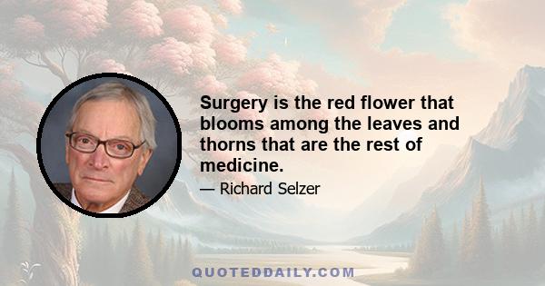 Surgery is the red flower that blooms among the leaves and thorns that are the rest of medicine.