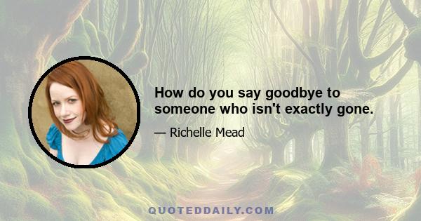 How do you say goodbye to someone who isn't exactly gone.