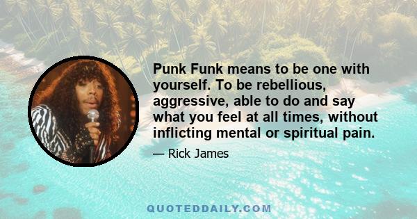 Punk Funk means to be one with yourself. To be rebellious, aggressive, able to do and say what you feel at all times, without inflicting mental or spiritual pain.