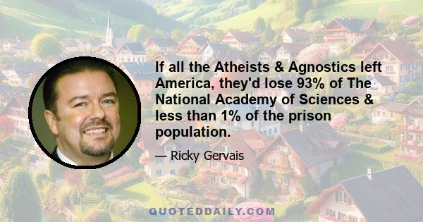 If all the Atheists & Agnostics left America, they'd lose 93% of The National Academy of Sciences & less than 1% of the prison population.