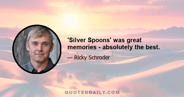 'Silver Spoons' was great memories - absolutely the best.