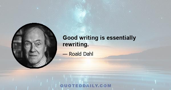 Good writing is essentially rewriting.