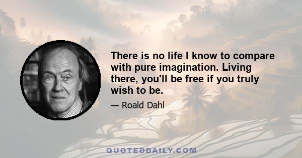 There is no life I know to compare with pure imagination. Living there, you'll be free if you truly wish to be.