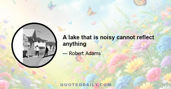 A lake that is noisy cannot reflect anything