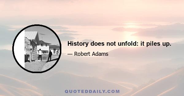 History does not unfold: it piles up.