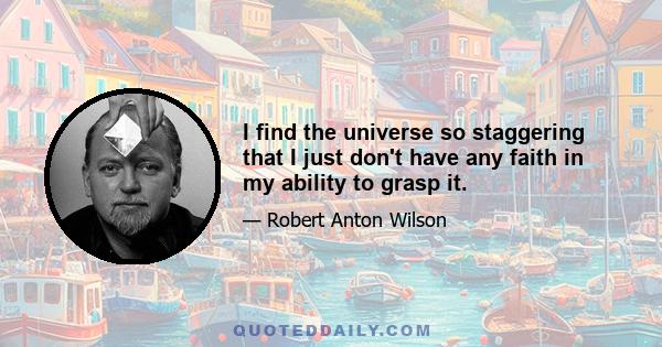 I find the universe so staggering that I just don't have any faith in my ability to grasp it.