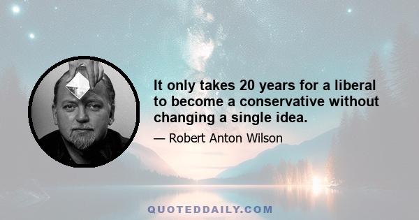 It only takes 20 years for a liberal to become a conservative without changing a single idea.