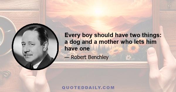 Every boy should have two things: a dog and a mother who lets him have one