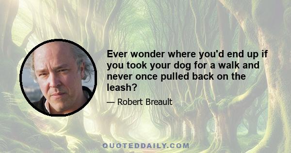Ever wonder where you'd end up if you took your dog for a walk and never once pulled back on the leash?