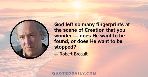 God left so many fingerprints at the scene of Creation that you wonder — does He want to be found, or does He want to be stopped?