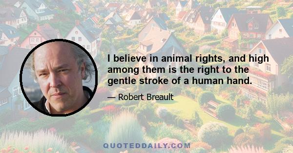 I believe in animal rights, and high among them is the right to the gentle stroke of a human hand.