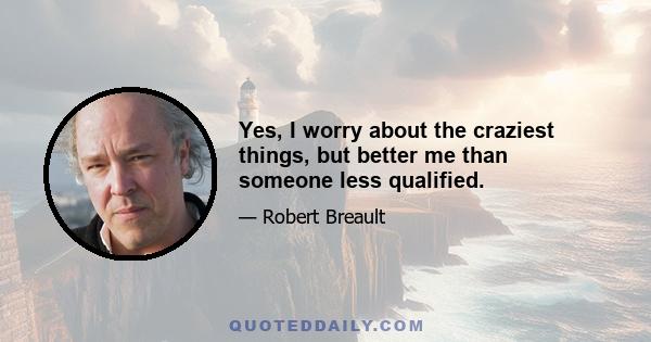 Yes, I worry about the craziest things, but better me than someone less qualified.