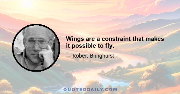 Wings are a constraint that makes it possible to fly.