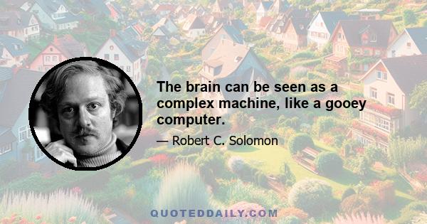 The brain can be seen as a complex machine, like a gooey computer.