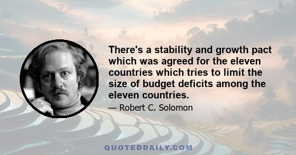 There's a stability and growth pact which was agreed for the eleven countries which tries to limit the size of budget deficits among the eleven countries.