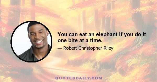 You can eat an elephant if you do it one bite at a time.