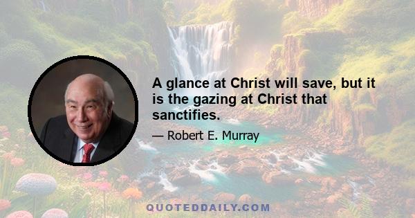 A glance at Christ will save, but it is the gazing at Christ that sanctifies.