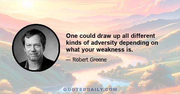 One could draw up all different kinds of adversity depending on what your weakness is.