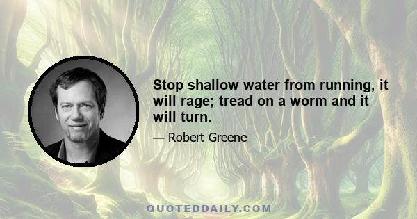 Stop shallow water from running, it will rage; tread on a worm and it will turn.